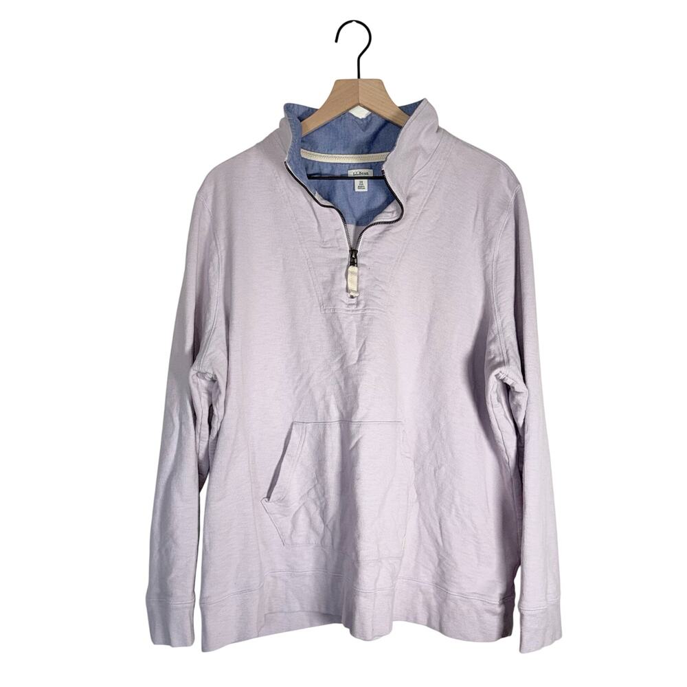 L.L. BEAN gorpcore outdoor cotton plus size lilacs quarter zip pullover 3X